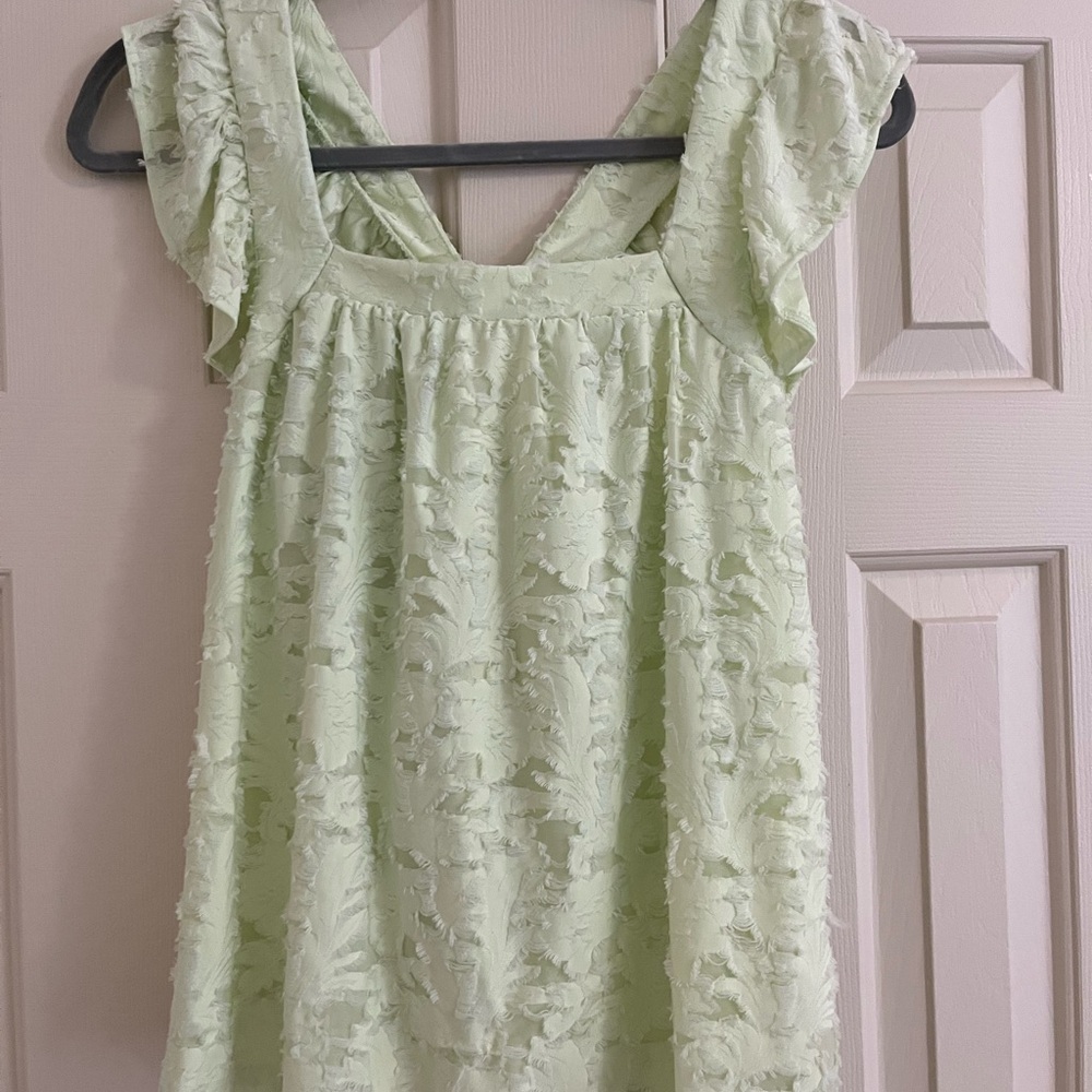 LC Lauren Conrad Light Green Textured Top